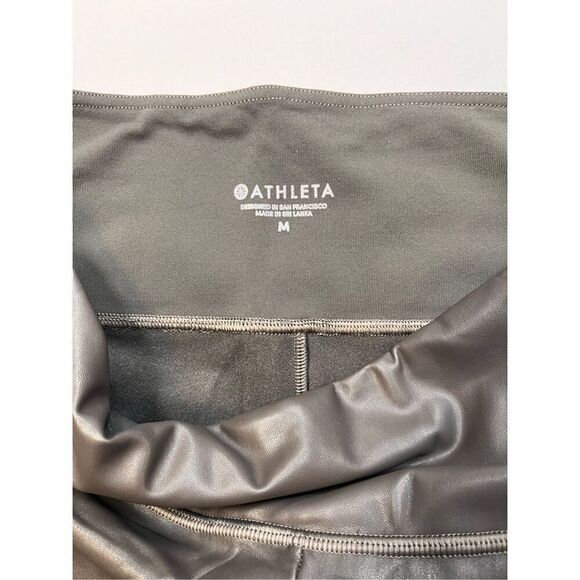 Athleta All Over Gleam Tight Arol Gray Purple Faux Vegan Leather Size Medium EUC - Picture 2 of 10